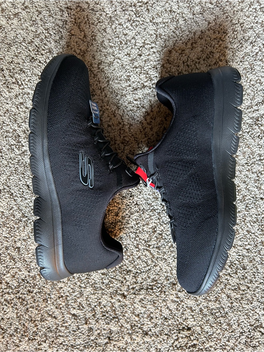 Skechers Summits black slip on sneakers with bungee stretch laces women 10 wide - Picture 5 of 6